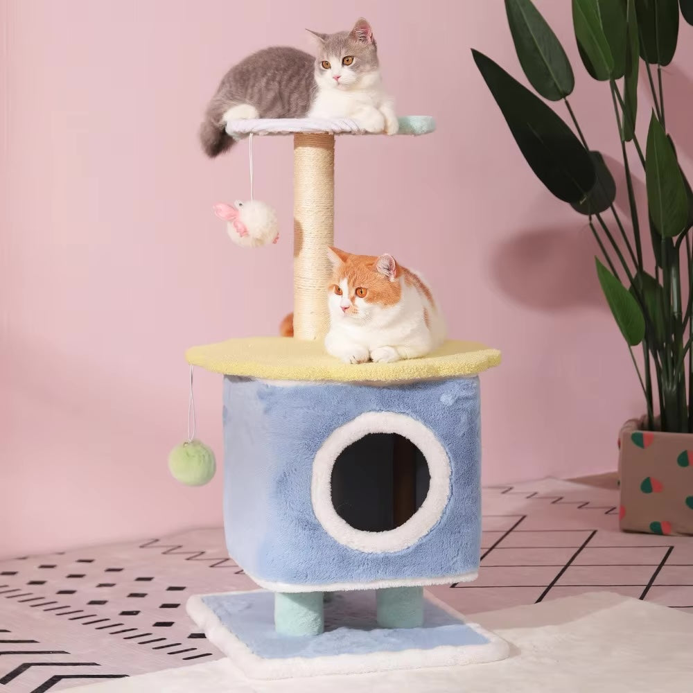 arbre à chat design bleu
