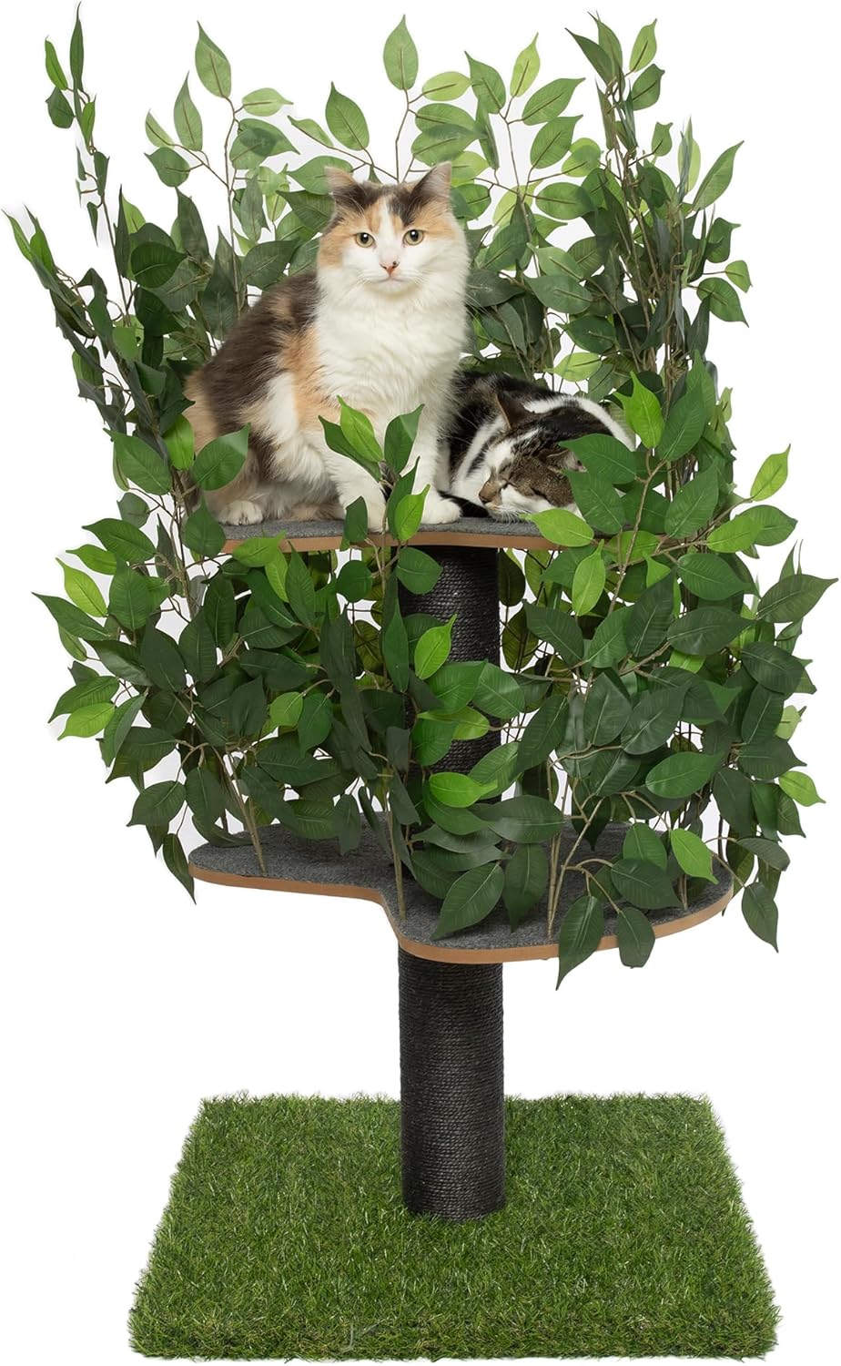 arbre à chat esthétique avec feuillage