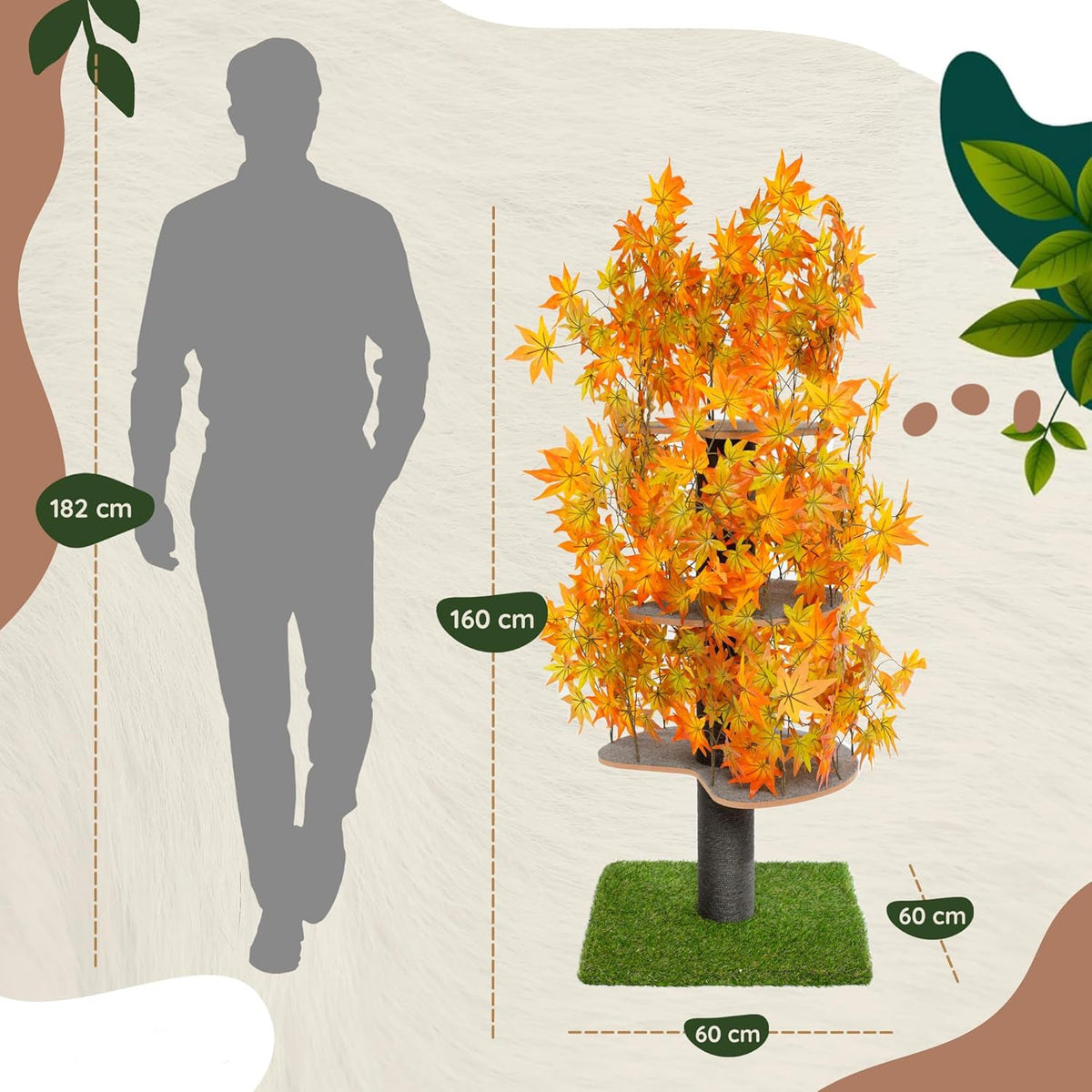 arbre à chat tendance en forme naturelle