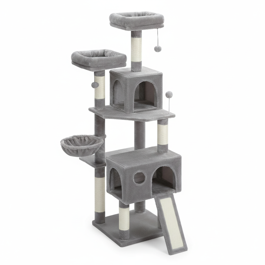 Arbre a chat doux multi-niveaux - modèle "palaisfélin"