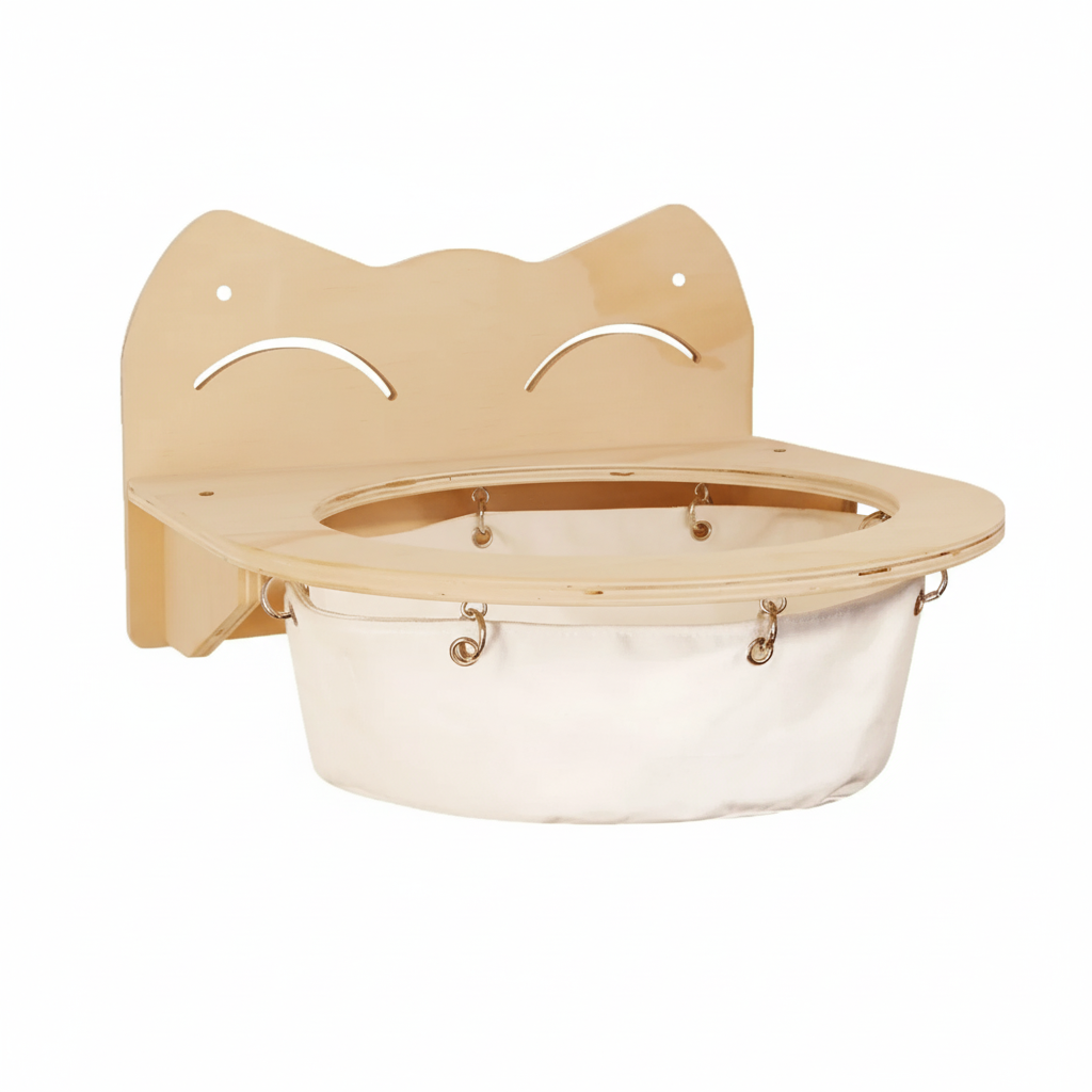 Arbre à chat mural cachette en bois élégant