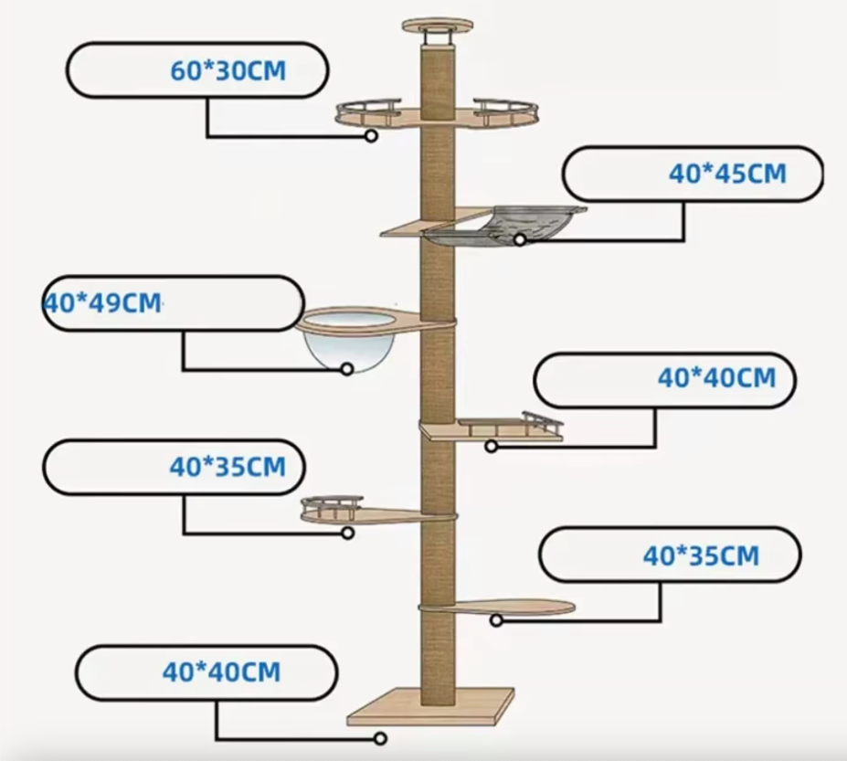 arbre à chat espace vertical en bois