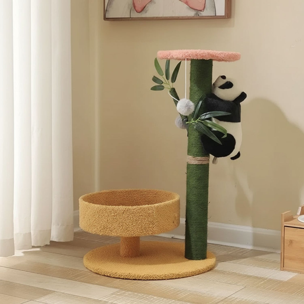 Arbre à chat design inspiré panda élégant