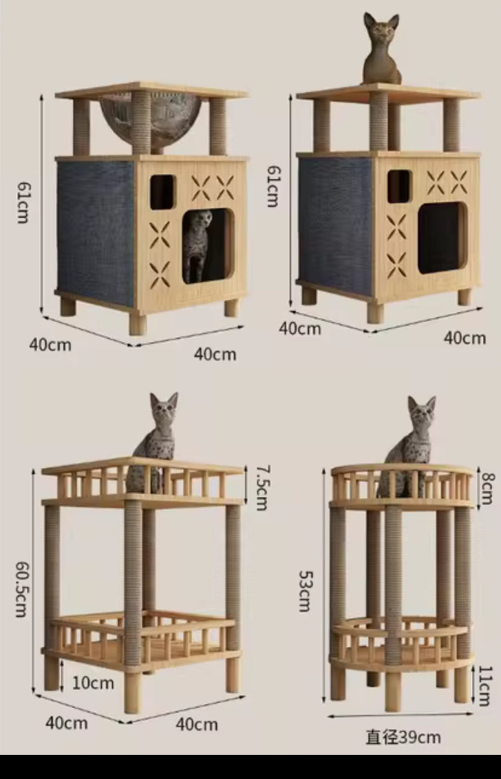 arbre à chat design en bois