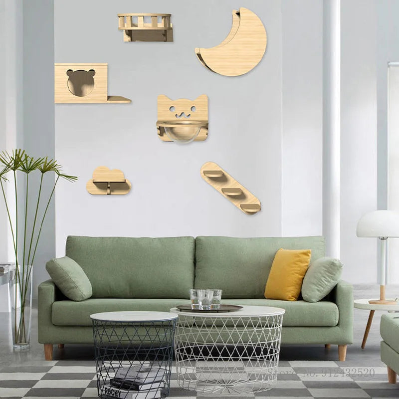 mobilier pour chats nuages et étoiles