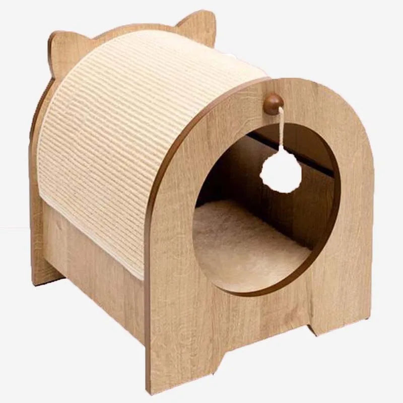 maison pour chat design moderne en bois