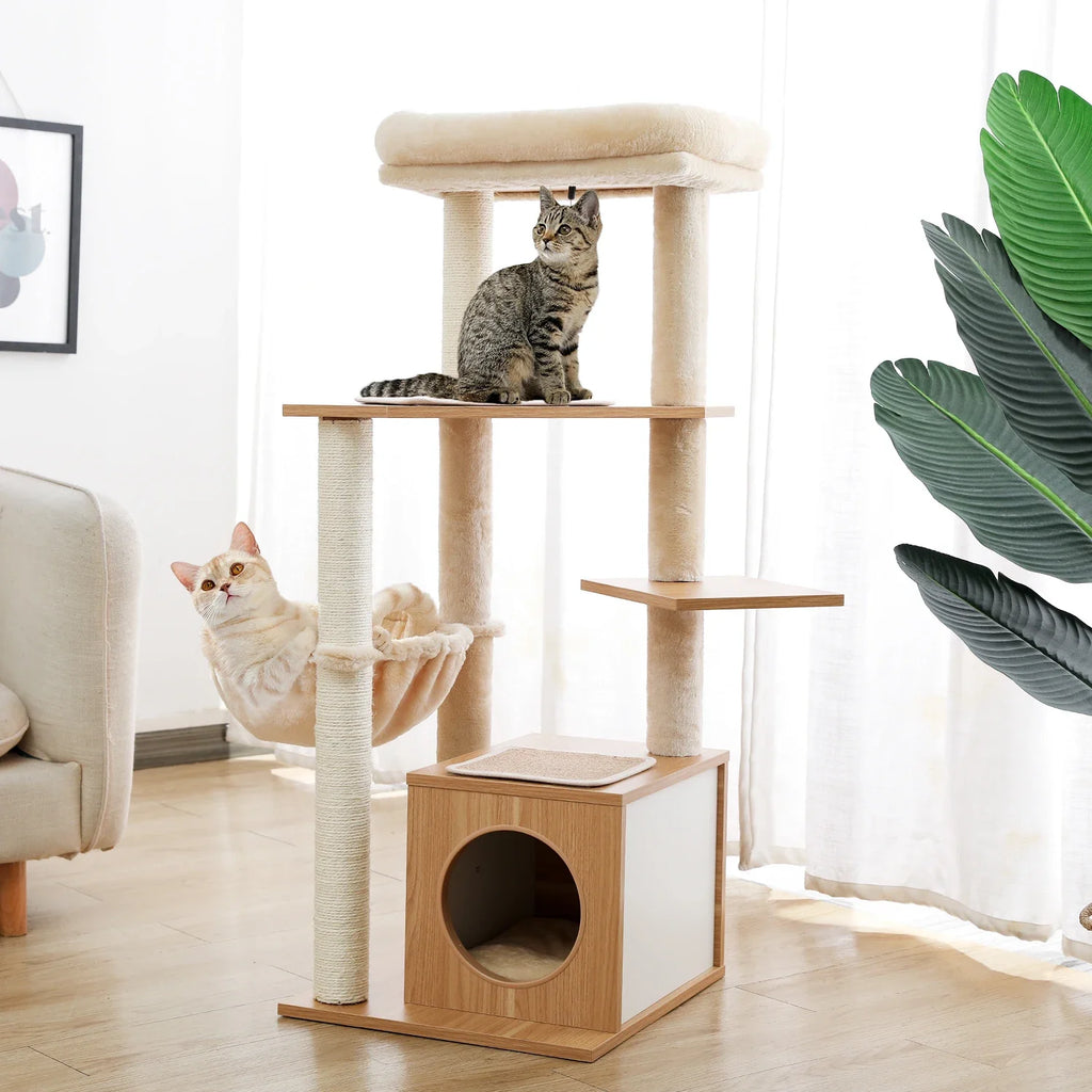 arbre à chat moderne avec place litière