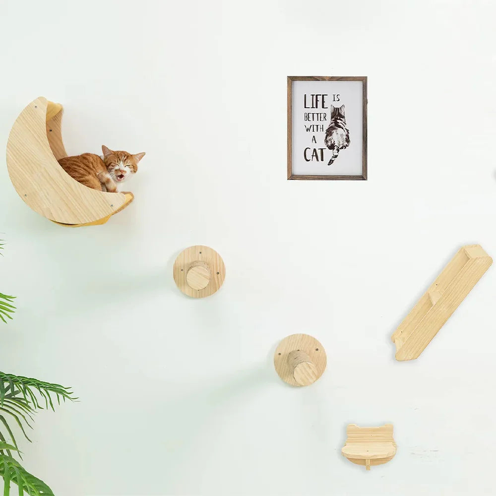 arbre à chat hamac lune en bois