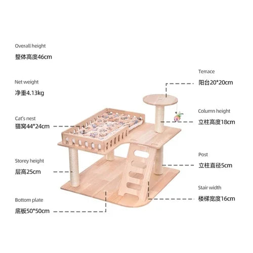 arbre à chat moderne en bois woodlandpaws