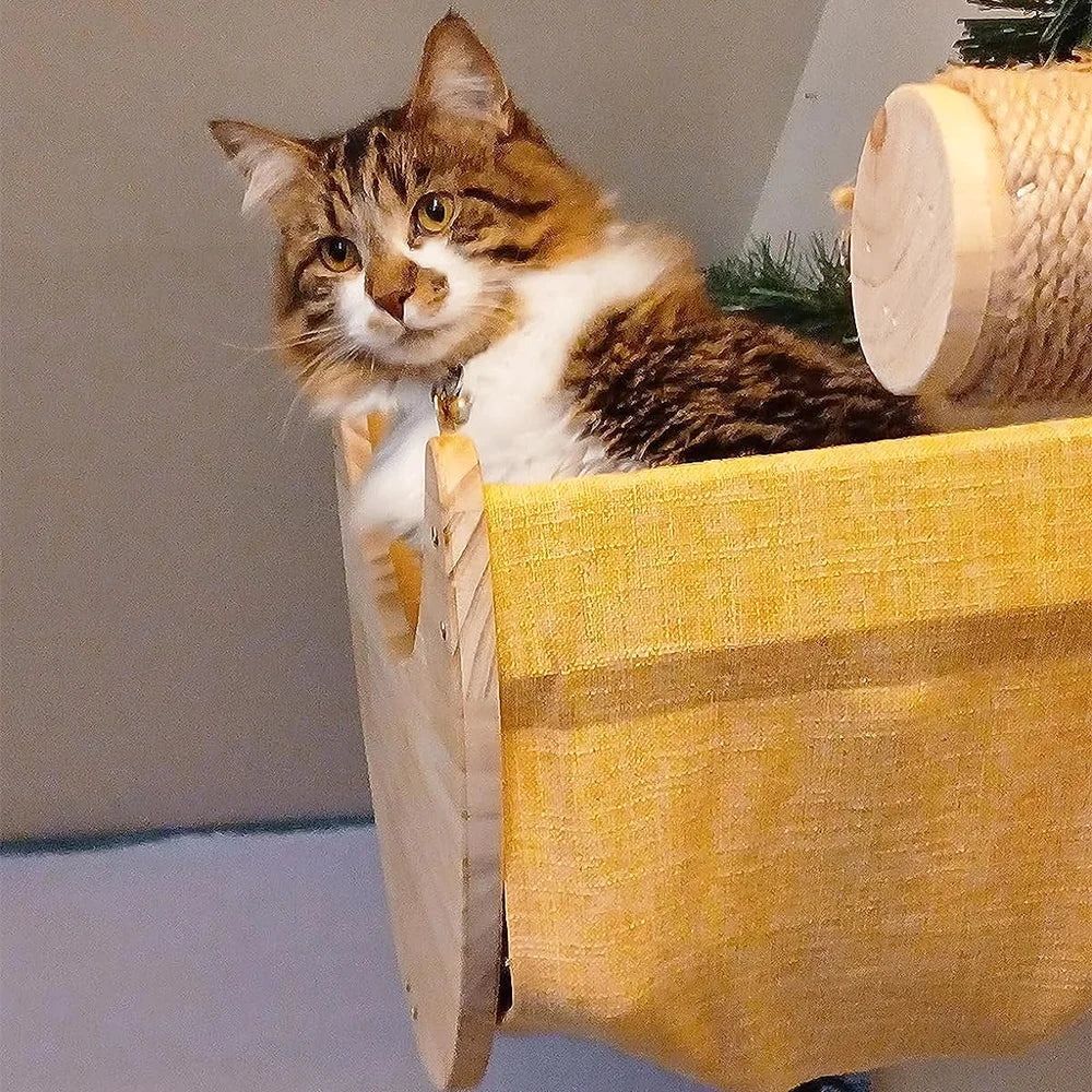 arbre à chat design lune en bois