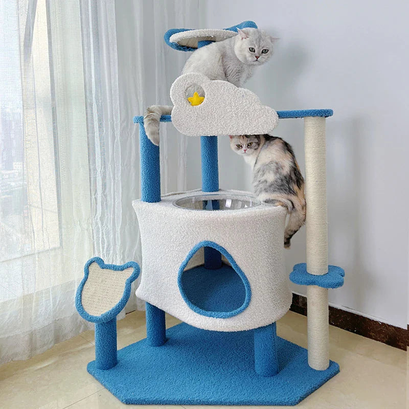 arbre à chat nuage avec perchoir