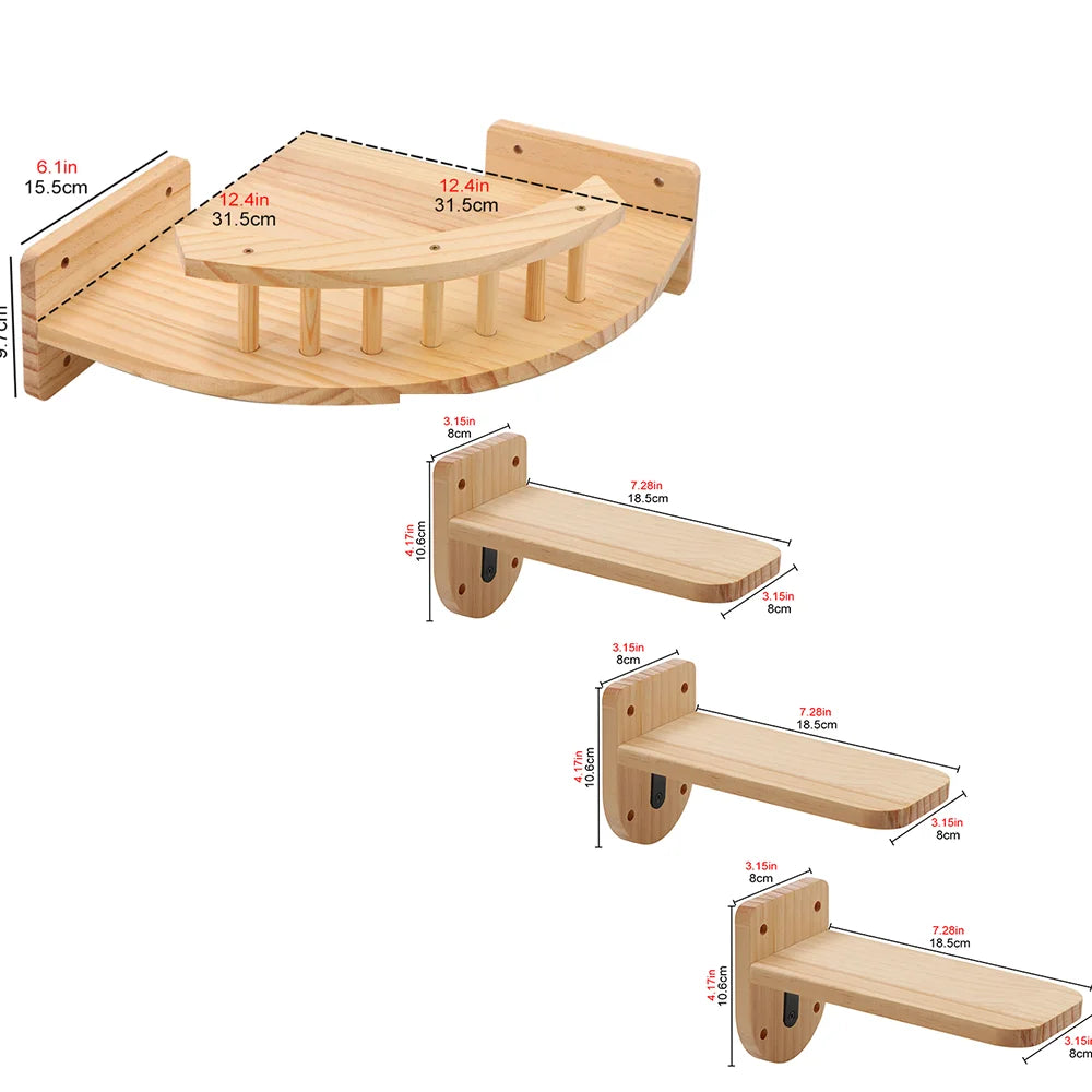arbre à chat en bois plateforme