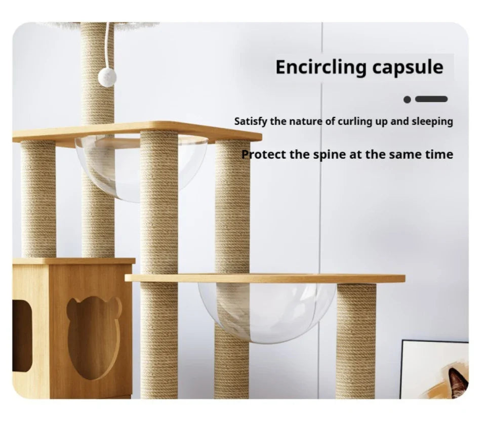 arbre à chat en bois pour félins