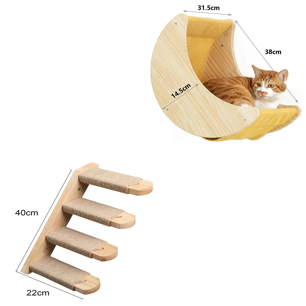 arbre à chat fait main en bois