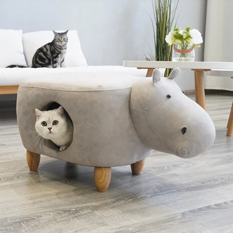 Arbre A Chat Design Pouf En Forme D'hippopotame - Modèle Hippohaven