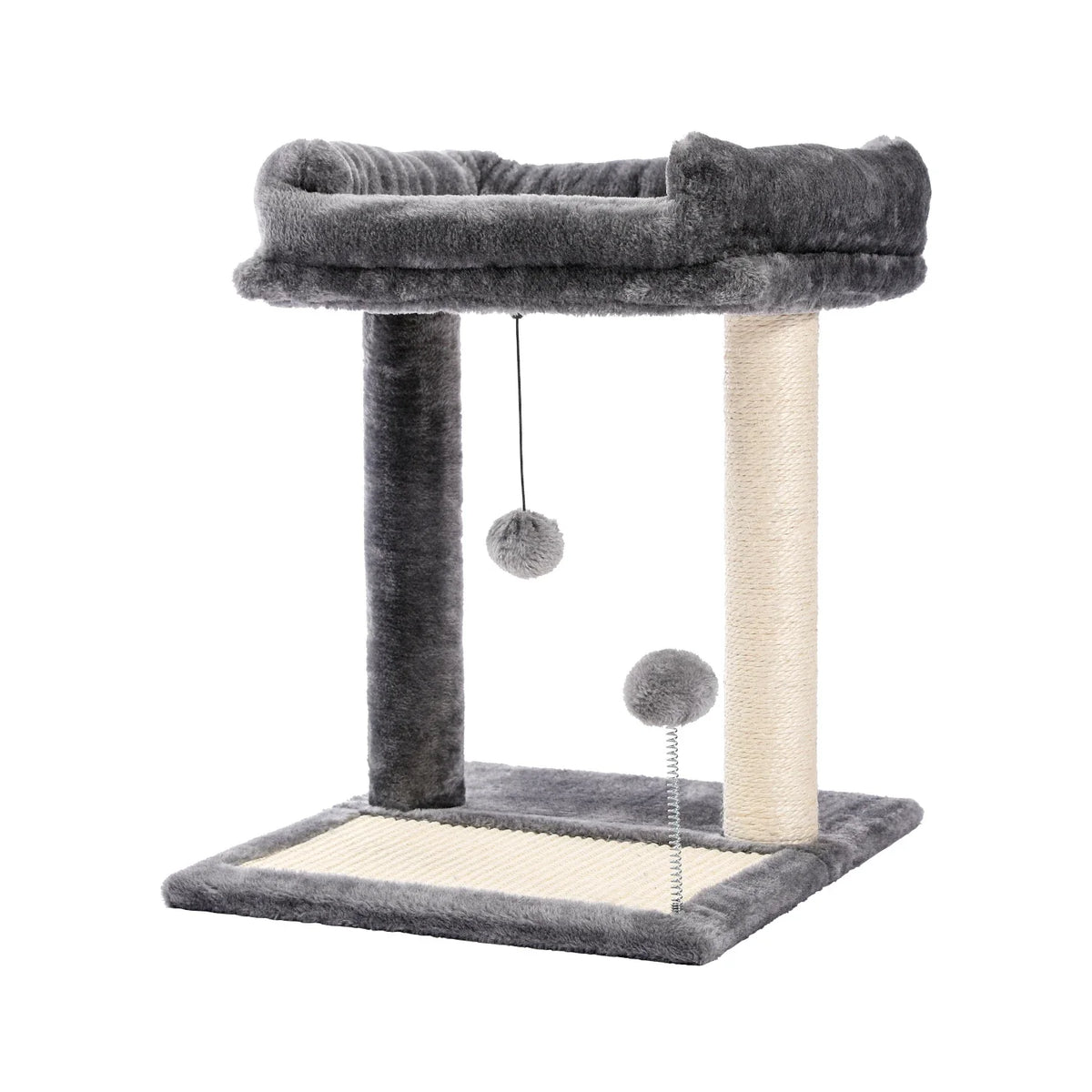 arbre à chat avec jouets gris