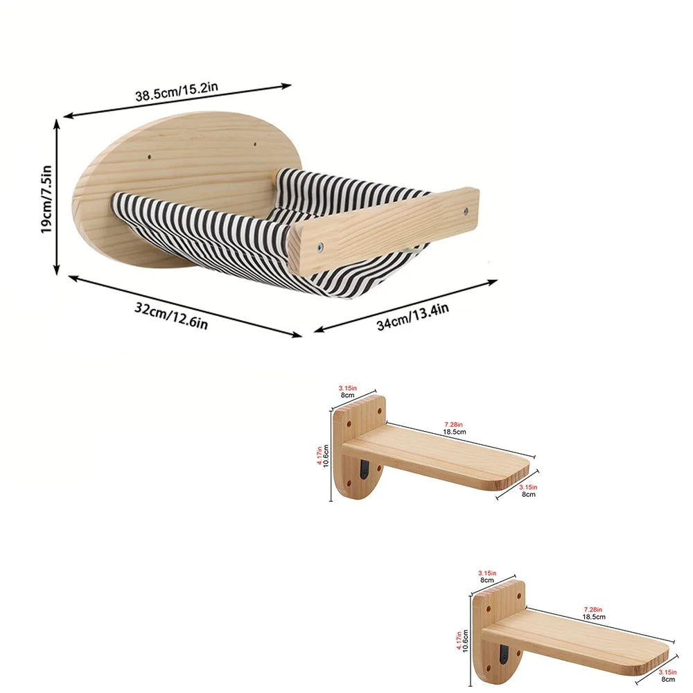 instalation arbre à chat mural en bois