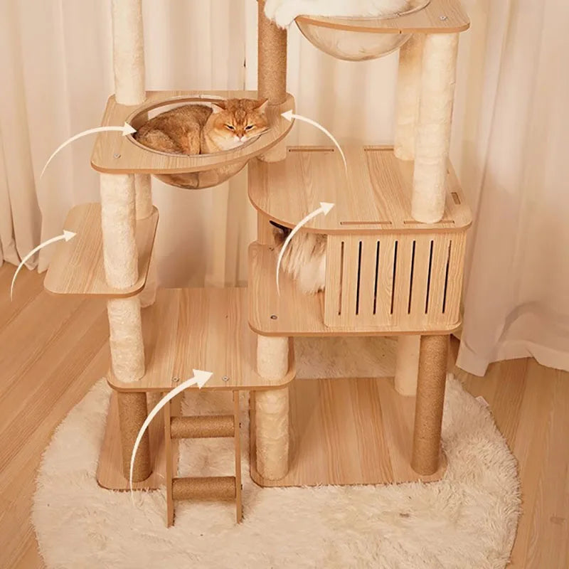 arbre à chat moderne en bois