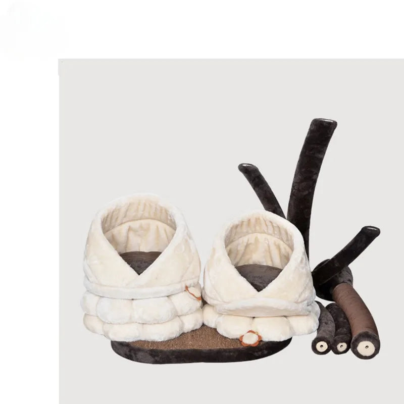 arbre à chat moderne avec fleur