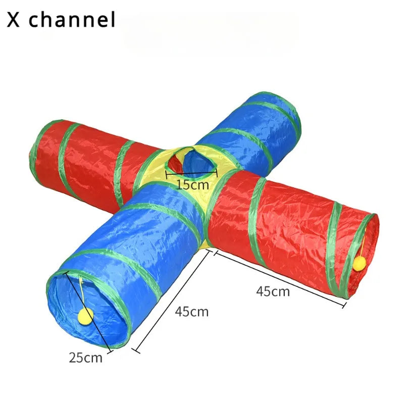 tunnel coloré pour chat arbre à chat