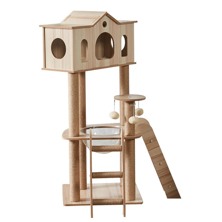 arbre à chat cabane en bois