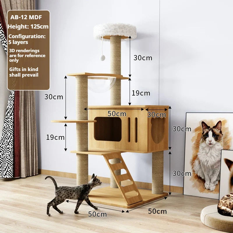 mobilier de chat en bois massif