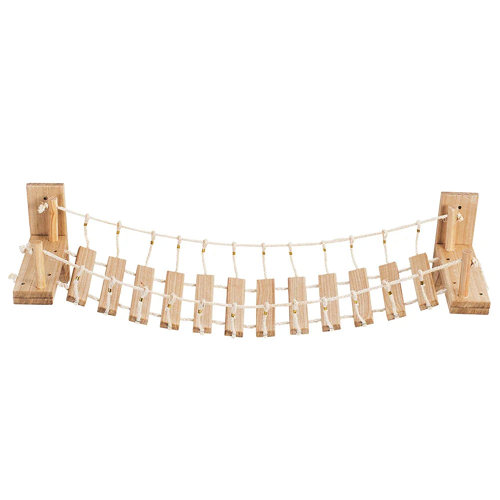 pont suspendu en bois pour chat