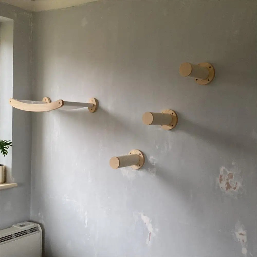 arbre à chat mural avec hamac