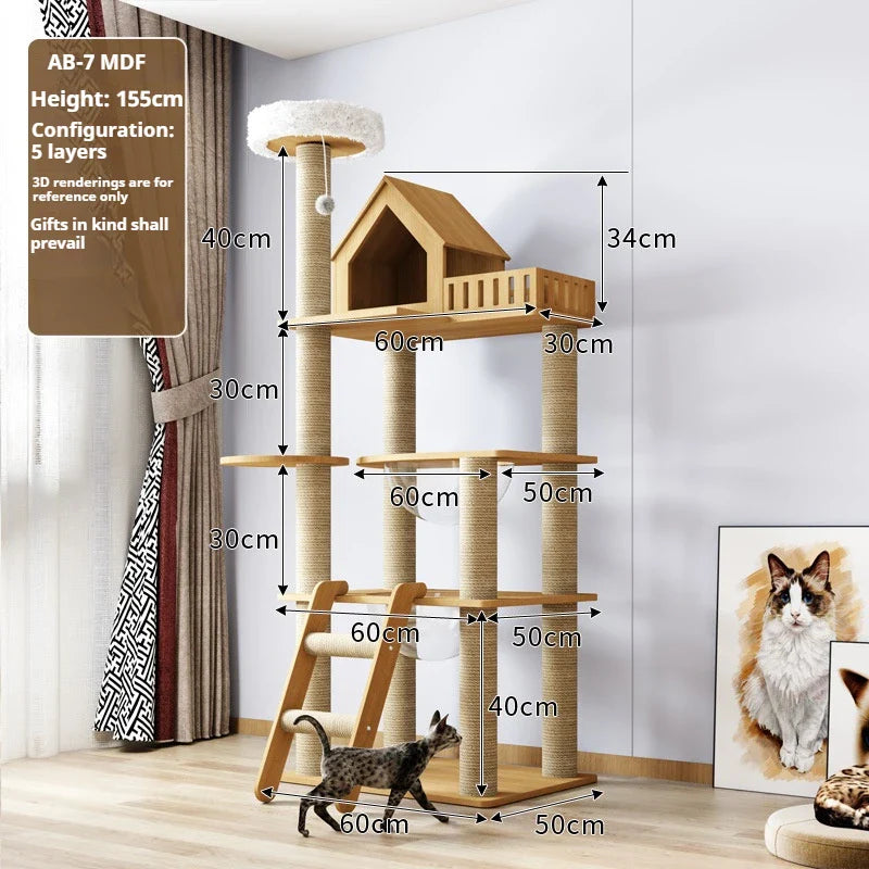 Arbre à chat naturel pour intérieur élégant