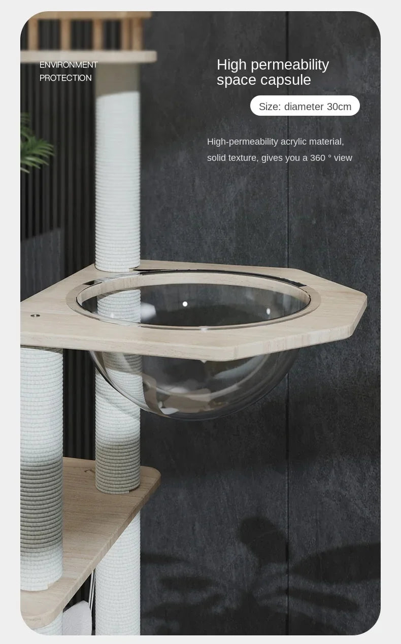 arbre à chat moderne bois blanc