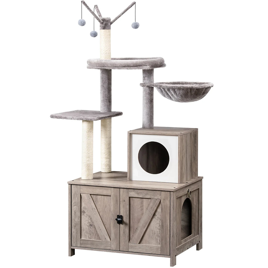 Arbre A Chat Avec Meuble À Litière - Modèle "hideawaypaws Pro"
