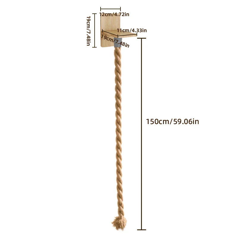 arbre à chat mural design avec corde d'escalade