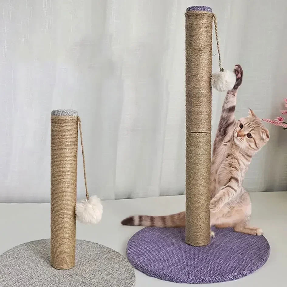 arbre à chat en tour griffoir sisal et lin diy