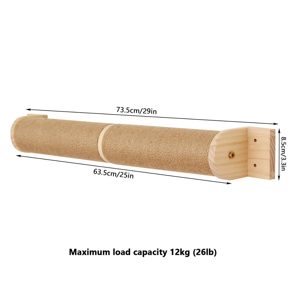 Arbre à chat mural avec pont et gamelle intégrés