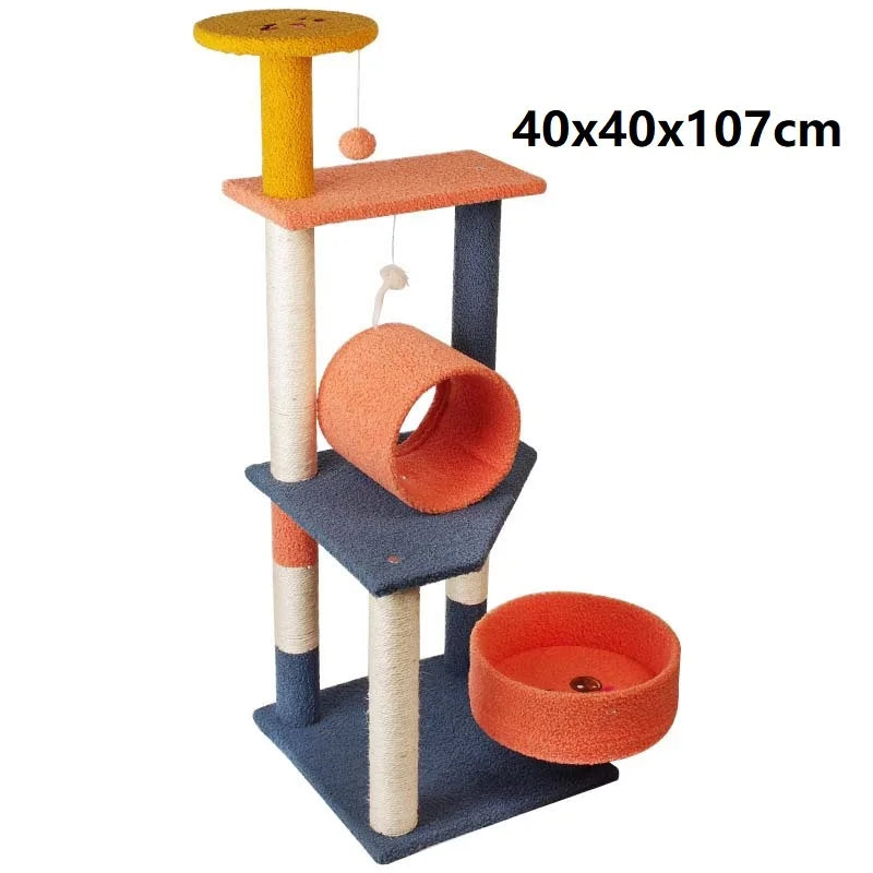arbre à chat avec plusieurs niveaux coloré nekonest