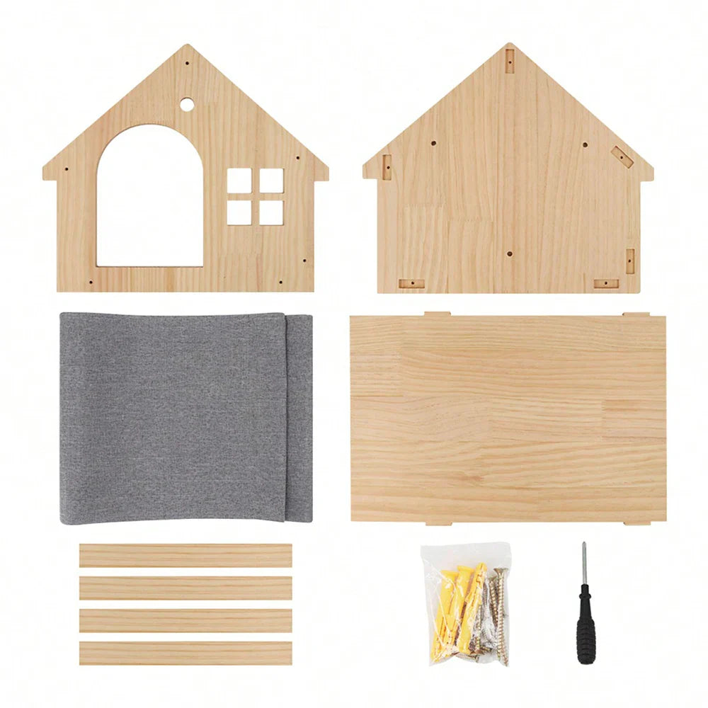 abri mural en bois pour chat