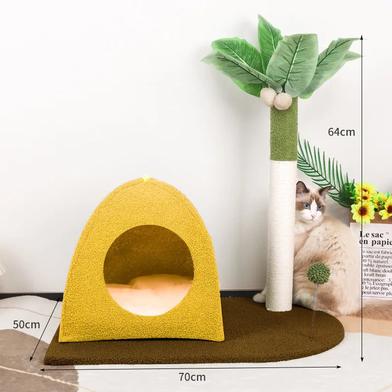 arbre à chat en bois cocotier