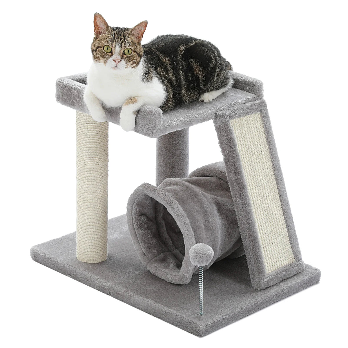 Arbre À Chat Compact Avec Tunnel De Jeu - Modèle "tunneljouet"