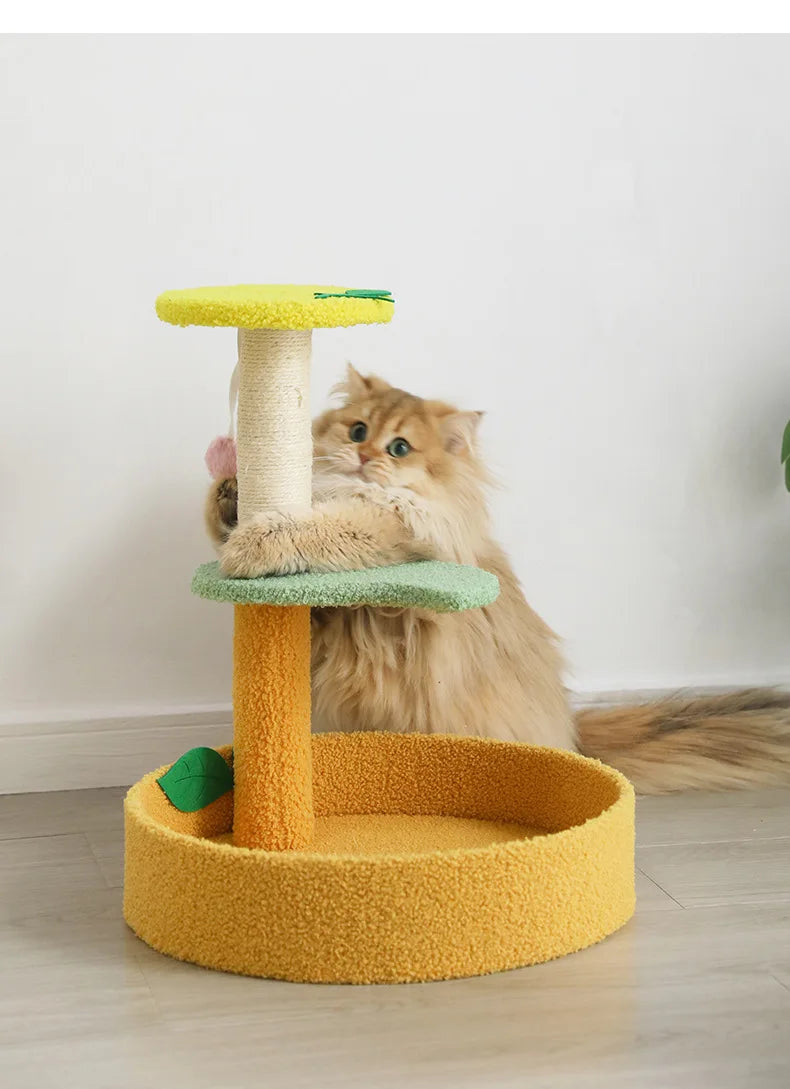 petit arbre à chat jaune modèle teddy