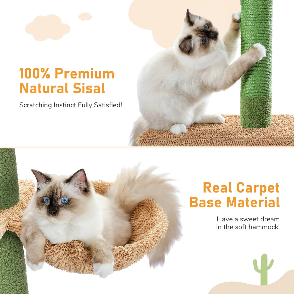 arbre à chat design cactus ajustable