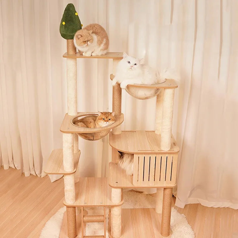 arbre à chat en bois design