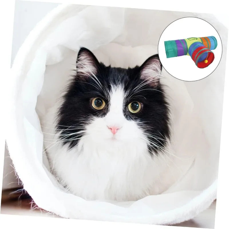 accessoire pour chat tunnel multicolore