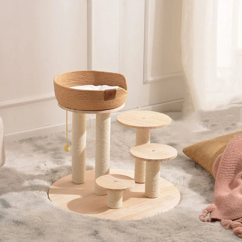 arbre à chat en bois design