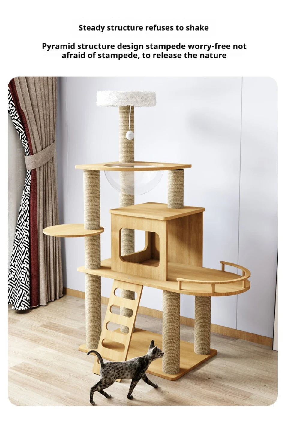 arbre à chat multifonction en bois