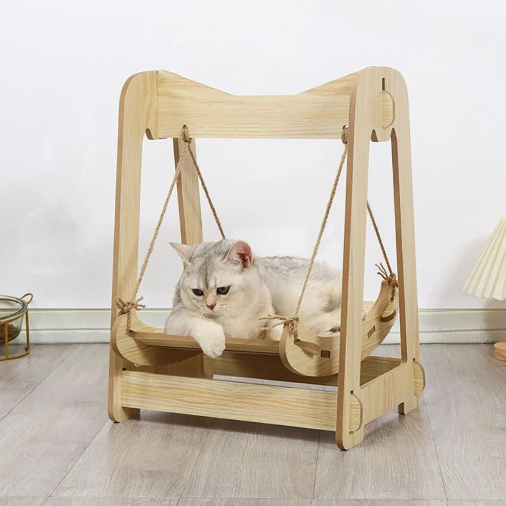 Balançoire Pour Chat En Bois - Modèle "swingpaws"