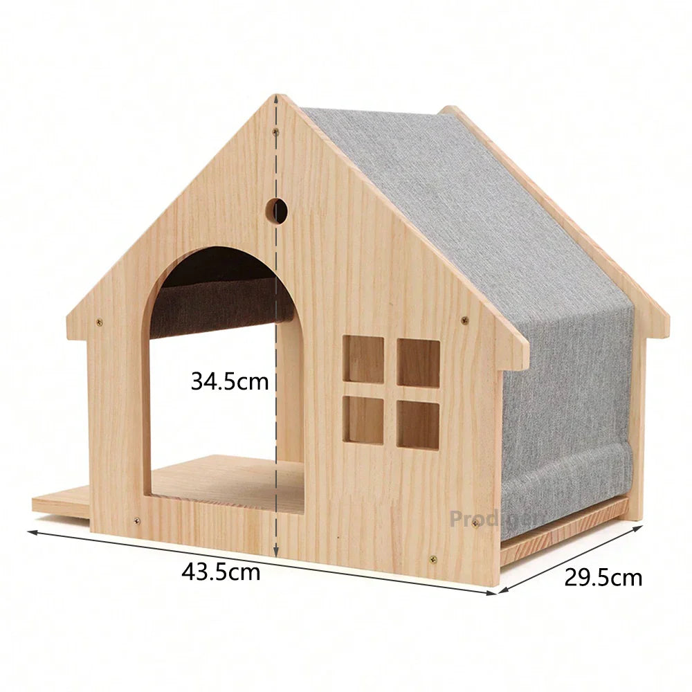 maison perchée pour chat en bois