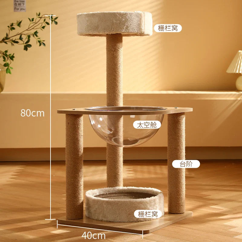 arbre à chat esthétique en bois pour chat