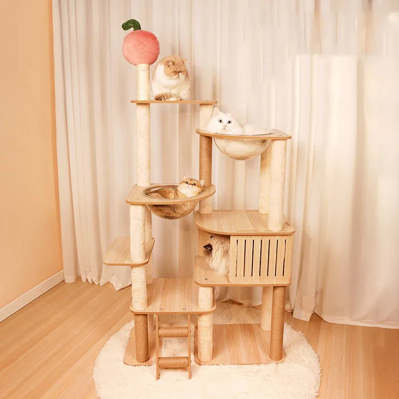 arbre à chat décoratif en bois