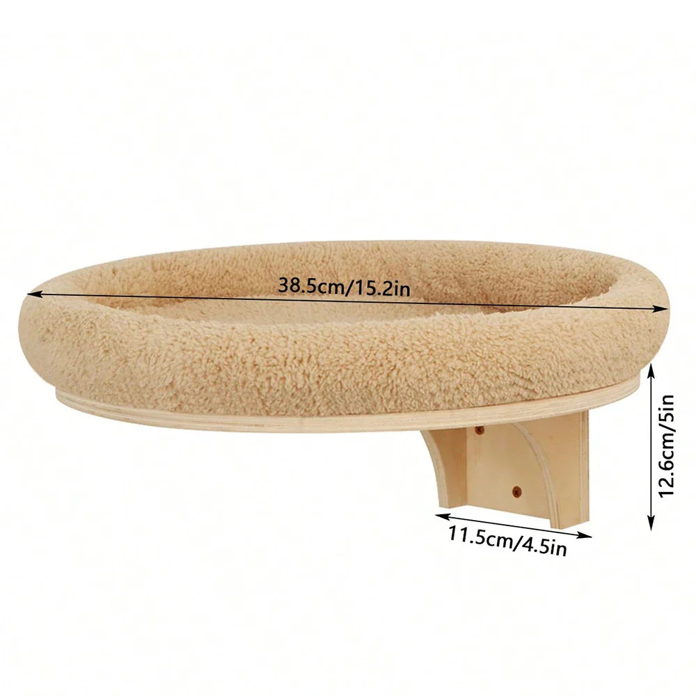 arbre à chat en bois mural