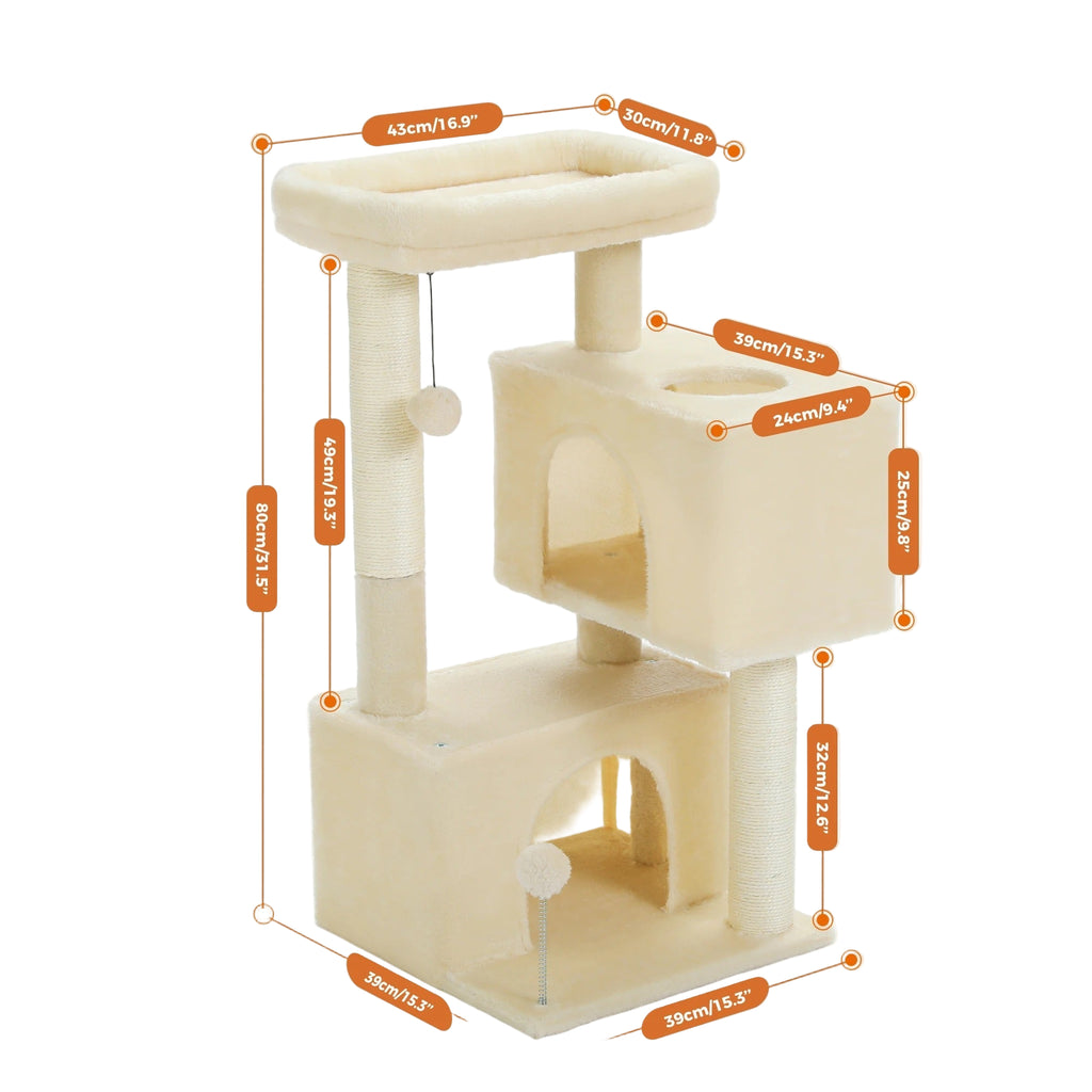 arbre à chat confortable beige gris